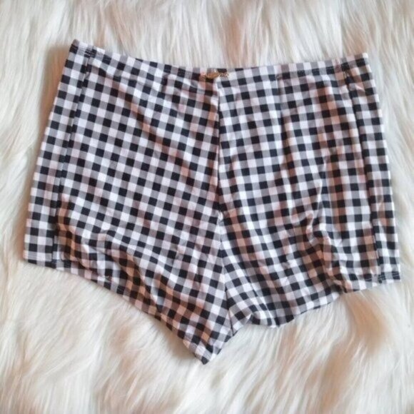 NWT Betsey Johnson Black White High Waisted Boy-Short Bikini Bottoms Size Large - Picture 3 of 8